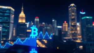 Остання інформація про курс біткоїна з графіком, що відображає тренди цінового зростання.