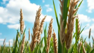 Jute plants growing in a lush field, highlighting their natural beauty and texture.