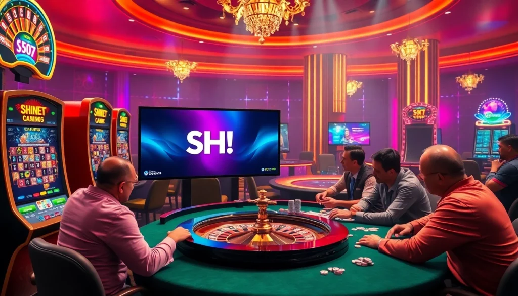 SHBET players engage in poker and enjoy exciting casino games in a luxurious setup.