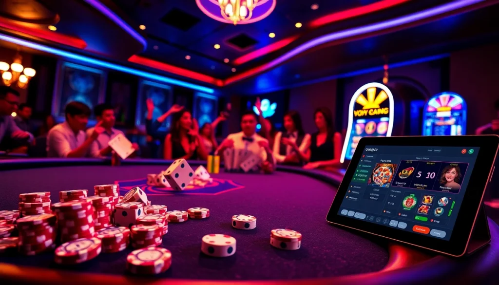Engage with the excitement of winning at a casino table at OK365LV.COM, featuring dice and poker chips.
