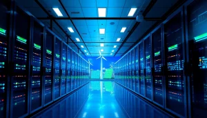 Visual representation of trusted cloud mining sites, featuring advanced AI technology in a modern mining facility.