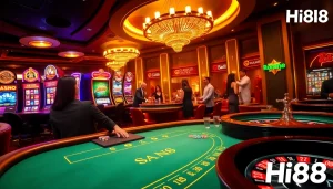 Engage in thrilling poker action at Hi88's luxurious online casino.