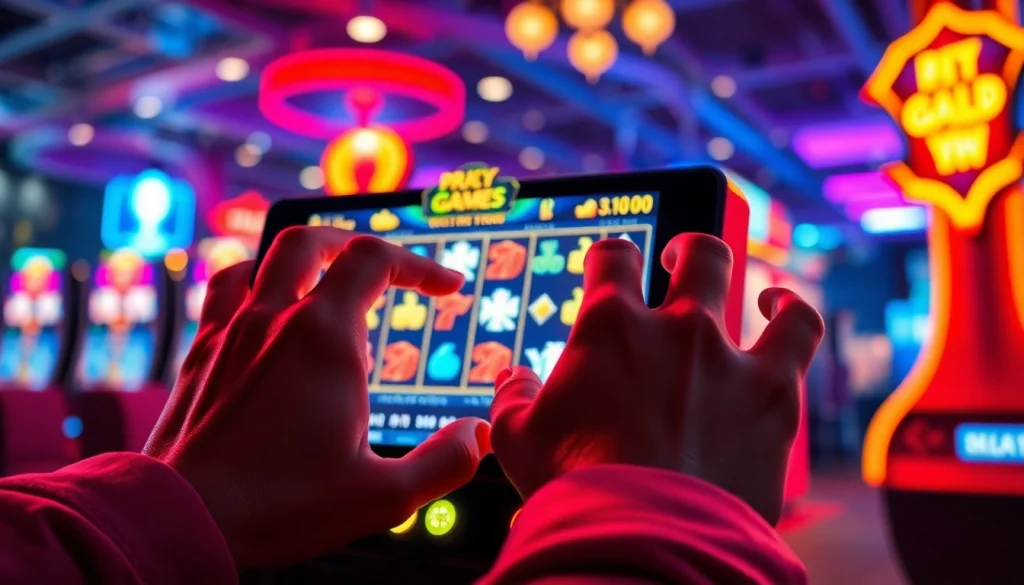 Engaging gaming scene depicting a player enjoying slot games at Situs kode4d, reflecting excitement and trust.