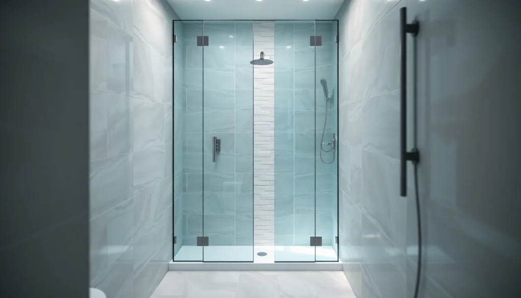 Admire la douche à l'italienne élégamment intégrée dans une salle de bain moderne.