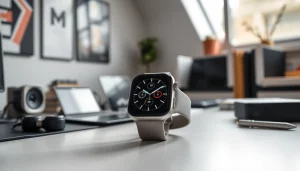 El Apple Watch Series 10 destacando su pantalla innovadora y diseño elegante.