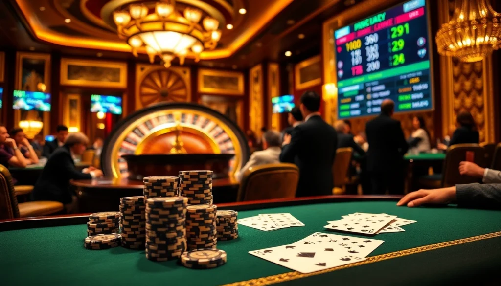 Engage in thrilling gameplay with onicplay featuring poker chips and a vibrant roulette wheel.