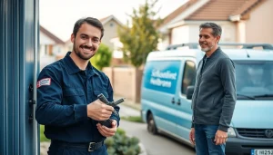 Erfahrener Schlüsseldienst führt eine beschädigungsfreie Türöffnung durch – Schlüsseldienst Heilbronn in einer Vorstadtgegend.