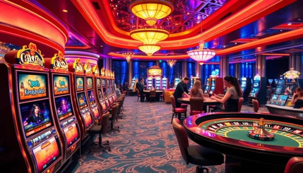 Experience the thrill at kerajaanslot with vibrant casino games, exciting players, and live betting action.