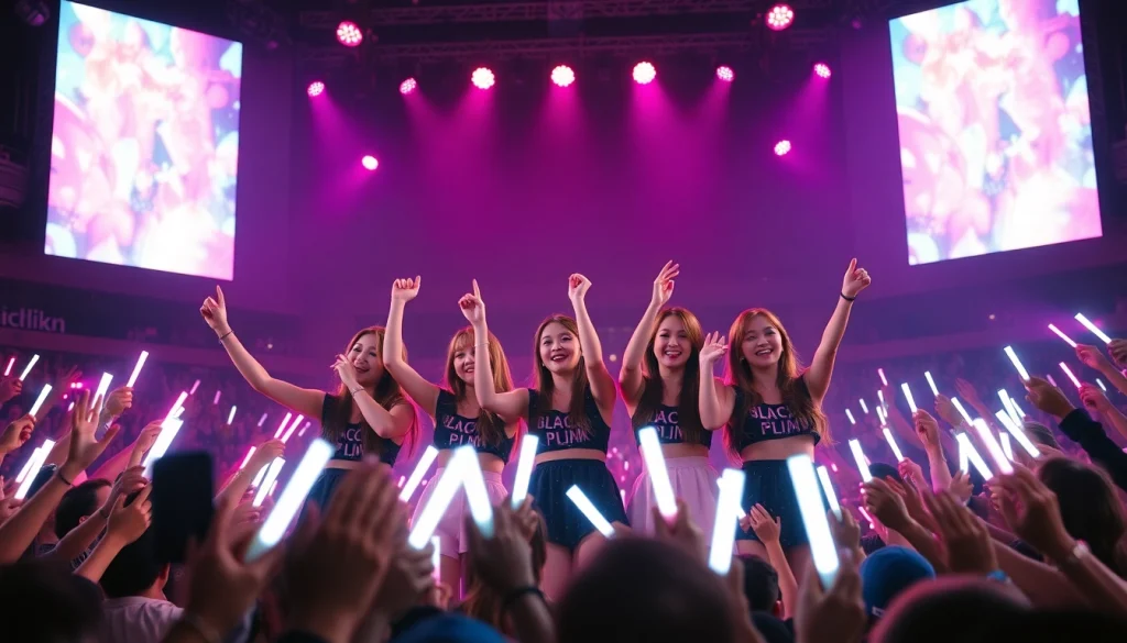 Catch the latest Blackpink news, featuring a vibrant concert scene with the K-pop group performing.