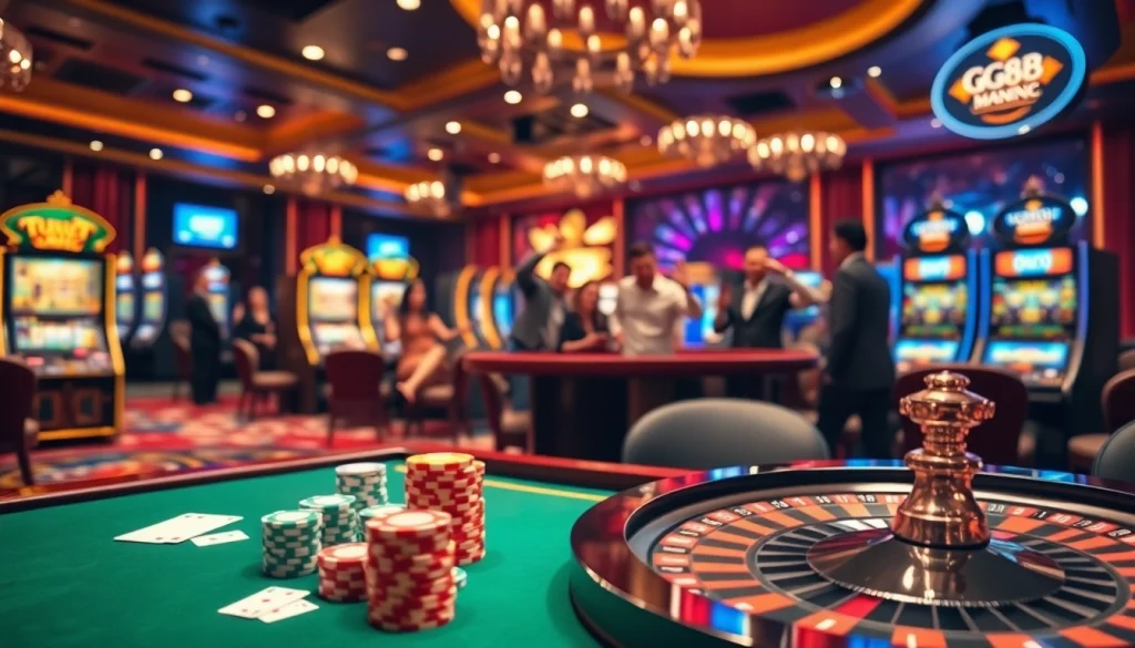 Experience excitement at https://gg88.biz/ with luxurious casino elements like chips, cards, and roulette.