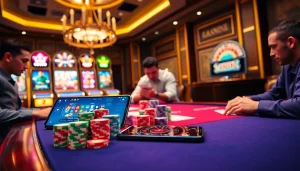 Engaging casino players at a vibrant poker table scene showcasing excitement on https://xx88.contractors/.
