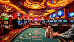 Experience the excitement of 222BD Casino with vibrant gaming tables and thrilling action.