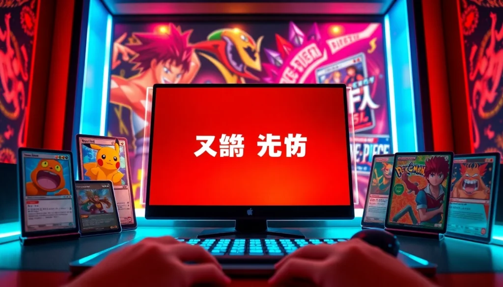 現代的なデジタルカード取引インターフェースでオリパワン招待コードを示すワクワクするシーン。