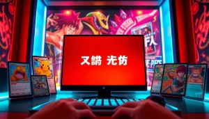 現代的なデジタルカード取引インターフェースでオリパワン招待コードを示すワクワクするシーン。