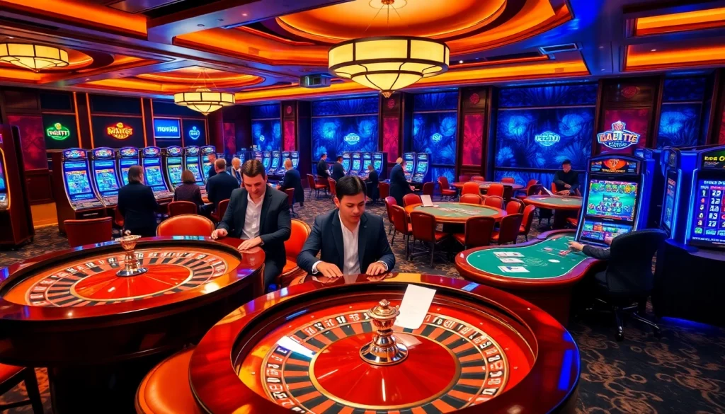Experience thrilling gameplay at nova88 with vibrant casino tables and engaged players.