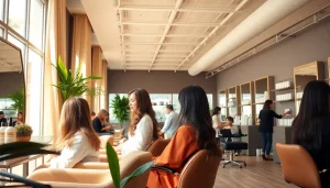 Omnia Salon in San Diego, a premier destination for hair services, showcasing skilled stylists and Aveda products.