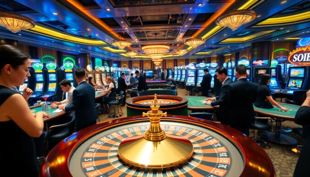 Players enjoy the excitement of SOIBET's vibrant casino atmosphere with engaging games and luxury.