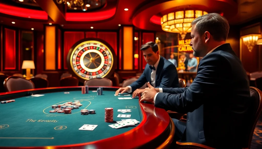 S8 players enjoying a thrilling poker game with vibrant chips and cards on a luxurious casino table.