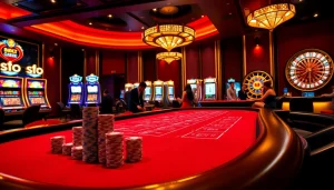 sa88 gaming table with vibrant baccarat setup and luxurious atmosphere for gamblers.