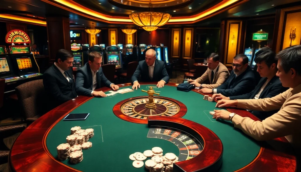 Professional gamblers at a poker table showcasing the hidden wiki 2's top gambling strategies.