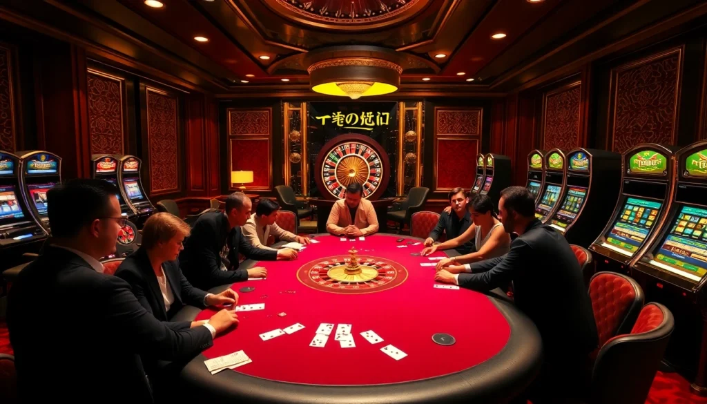 Players immersed in an exhilarating casino experience, showcasing the excitement of indoxxi gaming!