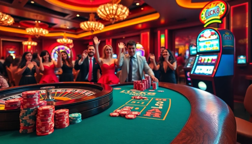 Người chơi LUCK8 tham gia trò blackjack đầy hứng thú tại bàn casino chuyên nghiệp.