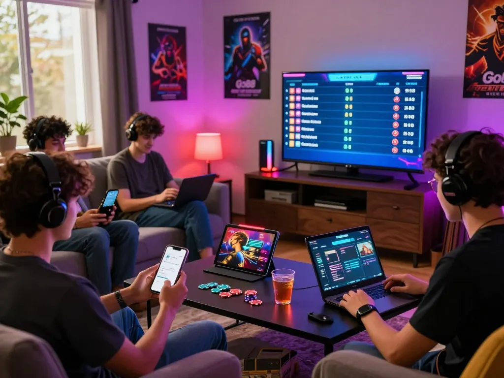Engaged players enjoying multiplayer gaming on the go88 platform in a lively atmosphere