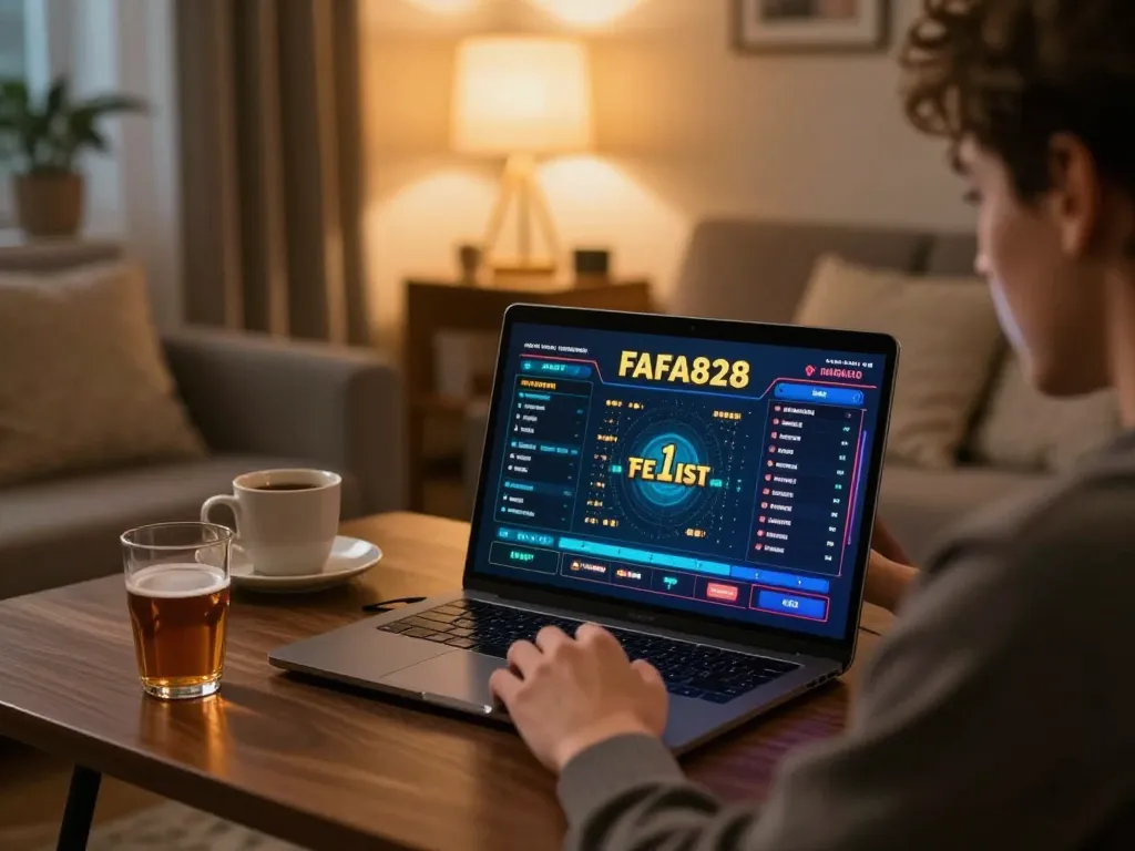 Engaging with FAFA828 in a cozy home setup enhances online gaming experience.