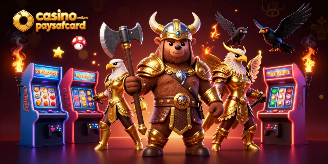 Gagnez avec le casino en ligne Paysafecard à travers des personnages de jeu d'arcade animés et des symboles de jackpot captivants.