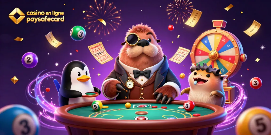 Découvrez un casino en ligne paysafecard avec un morse et un pingouin dealer dans une scène festive.