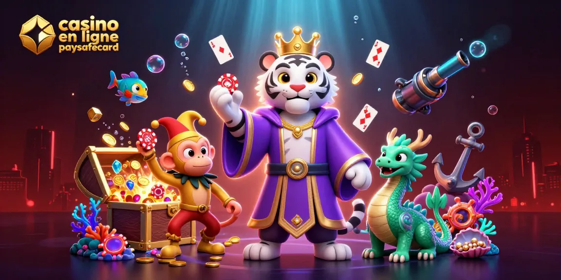 Jouez dans un casino en ligne paysafecard avec le tigre élégant, le singe jongleur et la dragonne en jade.