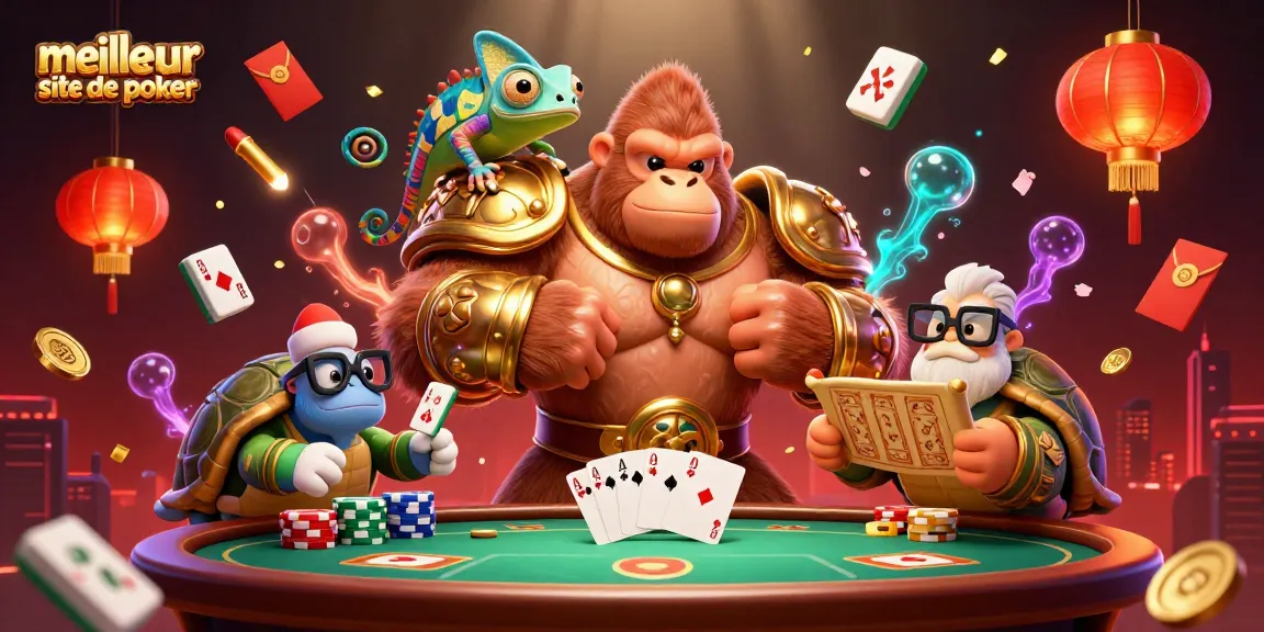 Découvrez le meilleur site de poker avec notre illustration captivante réunissant des personnages fantastiques et des éléments de jeu.