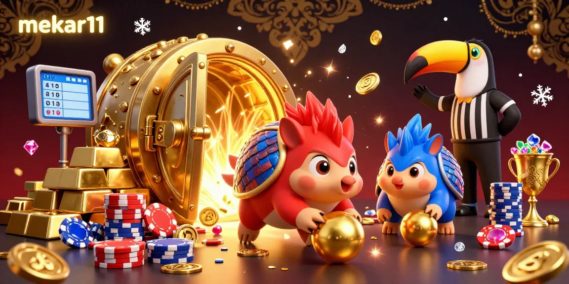 Experience the excitement of mekar11 with rival pangolins competing in a dazzling casino scene.