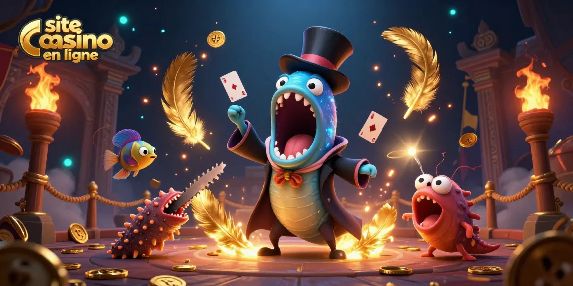 Visualisez un site de casino en ligne mettant en scène un poisson-lanterne et une anguille dans un acte magique ludique, c'est captivant!